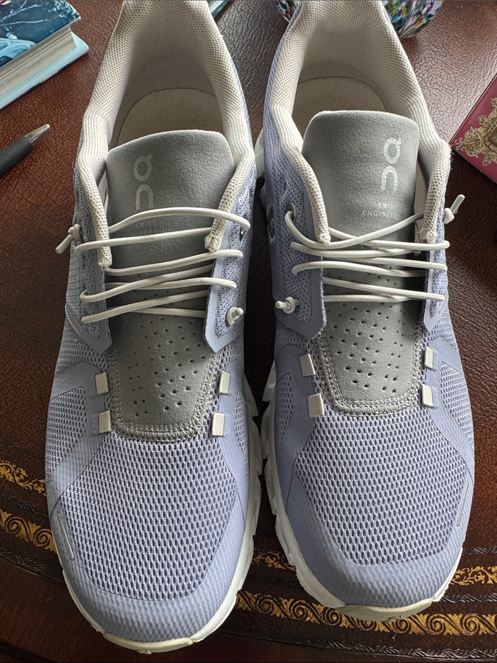 On Running Women's Athletic Sneakers in Lavender and Gray